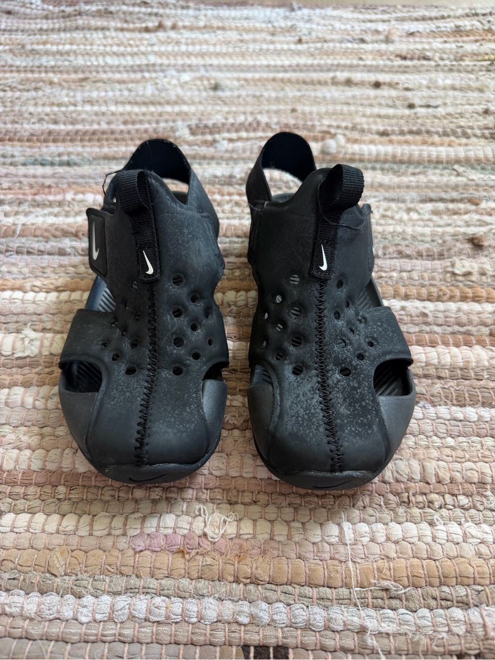 Nike Kids Black Slip-On Water Sandals with Heel Loop